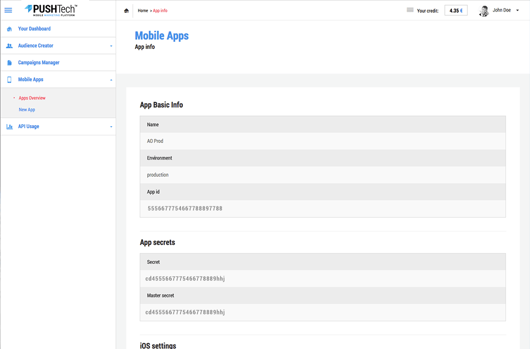 App details